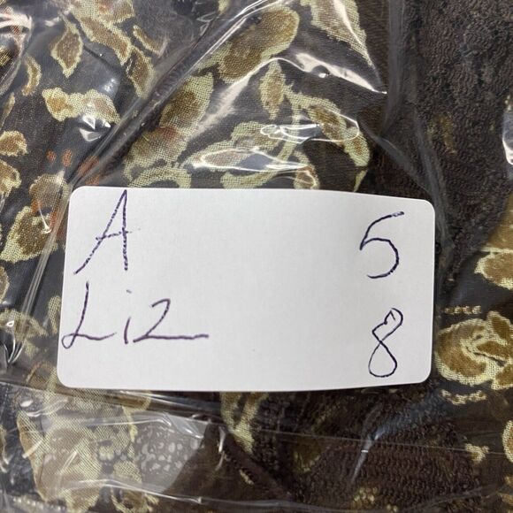 Vintage Liz Claiborne Top Womens 8 Medium Brown Sheer Floral Lacy Cottage Fairy - Picture 13 of 13